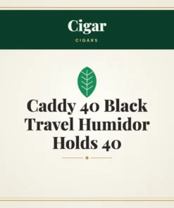 Cigar Caddy 40 Black Travel Humidor Holds 40 Cigars