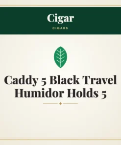 Cigar Caddy 5 Black Travel Humidor Holds 5 Cigars