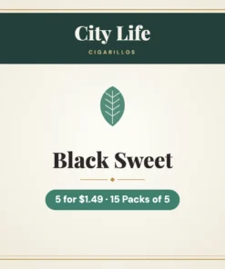 City Life Black Sweet Cigarillos 5 for $1.49 – 15 Packs of 5