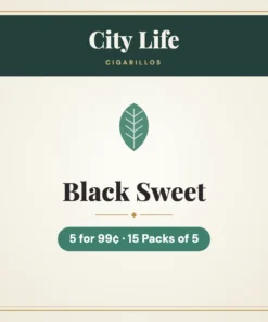 City Life Black Sweet Cigarillos 5 for 99¢ – 15 Packs of 5