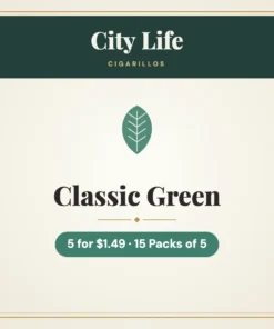 City Life Classic Green Cigarillos 5 for $1.49 – 15 Packs of 5