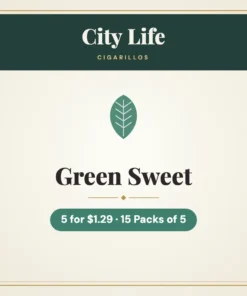 City Life Green Sweet Cigarillos 5 for $1.29 – 15 Packs of 5