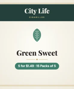 City Life Green Sweet Cigarillos 5 for $1.49 – 15 Packs of 5