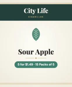 City Life Sour Apple Cigarillos 5 for $1.49 – 15 Packs of 5