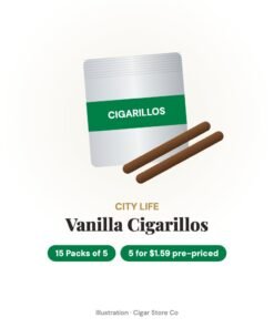 City Life Vanilla Cigarillos 5 for $1.59 – 15 Packs of 5