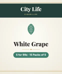 City Life White Grape Cigarillos 5 for 99¢ – 15 Packs of 5