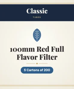 Classic 100mm Red Full Flavor Filter Tubes – 5 Cartons of 200