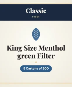 Classic King Size Menthol green Filter Tubes – 5 Cartons of 200