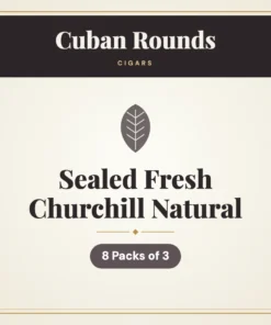 Cuban Rounds Sealed Fresh Churchill Natural Cigars – 8 Packs of 3
