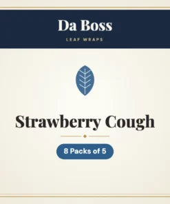 Da Boss Strawberry Cough Leaf Wraps – 8 Packs of 5