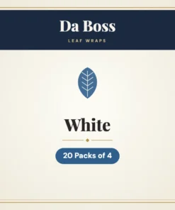 Da Boss White Leaf Wraps – 20 Packs of 4