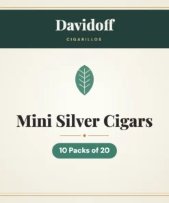 Davidoff Mini Cigarillos Silver Cigars – 10 Packs of 20
