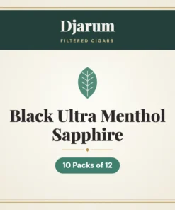 Djarum Black Ultra Menthol Sapphire Filtered Cigars – 10 Packs of 12