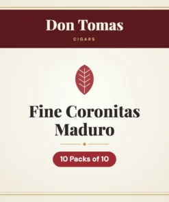 Don Tomas Fine Coronitas Maduro Cigars – 10 Packs of 10