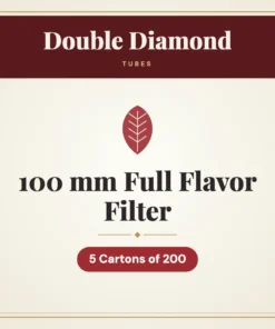 Double Diamond 100 mm Full Flavor Filter Tubes – 5 Cartons of 200