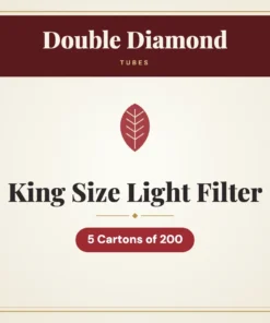 Double Diamond King Size Light Filter Tubes – 5 Cartons of 200