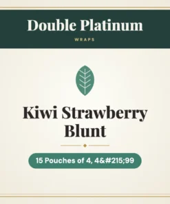 Double Platinum Kiwi Strawberry Blunt Wraps – 15 Pouches of 4, 4×99