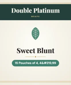 Double Platinum Sweet Blunt Wraps – 15 Pouches of 4, 4×99