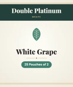 Double Platinum White Grape Wraps – 25 Pouches of 2