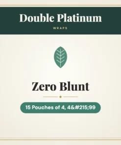 Double Platinum Zero Blunt Wraps – 15 Pouches of 4, 4×99