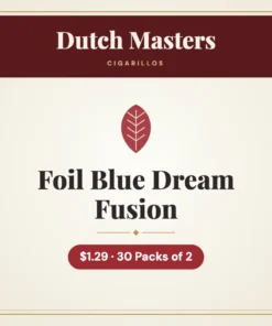 Dutch Masters Foil Blue Dream Fusion Cigarillos $1.29 – 30 Packs of 2