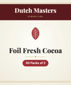 Dutch Masters Foil Fresh Cocoa Cigarillos – 30 Packs of 2