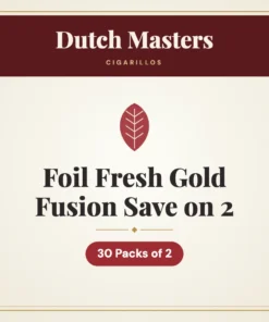 Dutch Masters Foil Fresh Gold Fusion Cigarillos Save on 2 – 30 Packs of 2