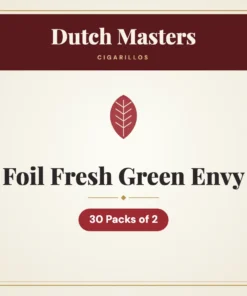 Dutch Masters Foil Fresh Green Envy Cigarillos – 30 Packs of 2