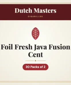Dutch Masters Foil Fresh Java Fusion Cent Cigarillos – 30 Packs of 2