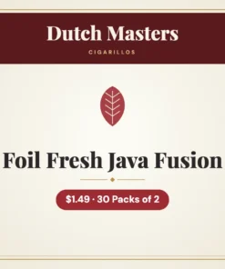 Dutch Masters Foil Fresh Java Fusion Cigarillos $1.49 – 30 Packs of 2