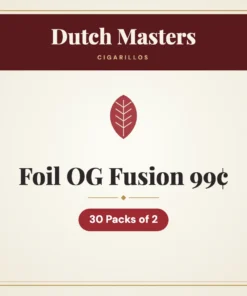 Dutch Masters Foil OG Fusion Cigarillos 99¢ – 30 Packs of 2