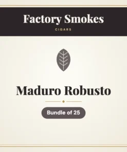 Factory Smokes Maduro Robusto Cigars – Bundle of 25