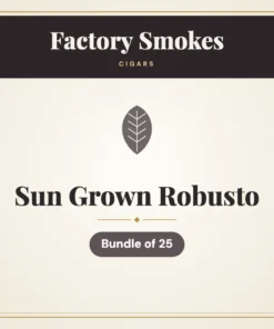 Factory Smokes Sun Grown Robusto Cigars – Bundle of 25