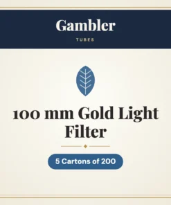 Gambler 100 mm Gold Light Filter Tubes – 5 Cartons of 200