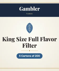 Gambler King Size Full Flavor Filter Tubes – 5 Cartons of 200