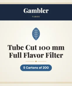 Gambler Tube Cut 100 mm Full Flavor Filter Tubes – 5 Cartons of 200