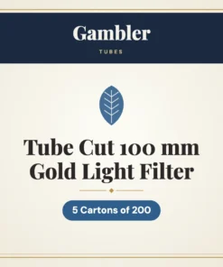 Gambler Tube Cut 100 mm Gold Light Filter Tubes – 5 Cartons of 200