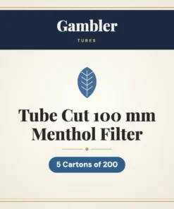 Gambler Tube Cut 100 mm Menthol Filter Tubes – 5 Cartons of 200