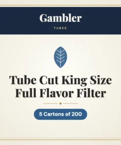 Gambler Tube Cut King Size Full Flavor Filter Tubes – 5 Cartons of 200