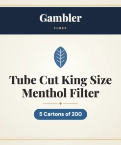Gambler Tube Cut King Size Menthol Filter Tubes – 5 Cartons of 200