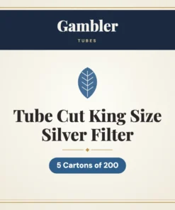 Gambler Tube Cut King Size Silver Filter Tubes – 5 Cartons of 200
