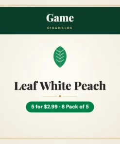 Game Leaf White Peach Cigarillos 5 for $2.99 – 8 Pack of 5