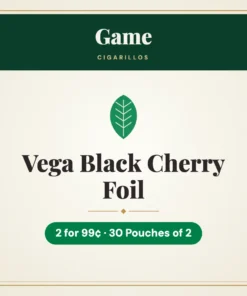 Game Vega Black Cherry Foil Cigarillos 2 for 99¢ – 30 Pouches of 2