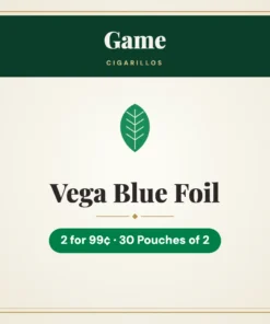 Game Vega Blue Foil Cigarillos 2 for 99¢ – 30 Pouches of 2