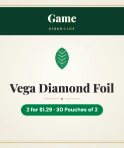 Game Vega Diamond Foil Cigarillos 2 for $1.29 – 30 Pouches of 2