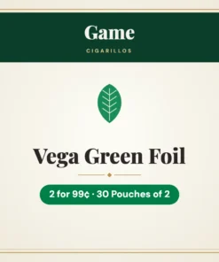 Game Vega Green Foil Cigarillos 2 for 99¢ – 30 Pouches of 2