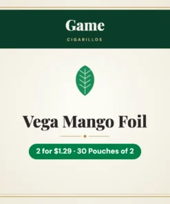 Game Vega Mango Foil Cigarillos 2 for $1.29 – 30 Pouches of 2