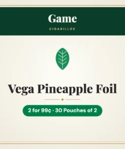 Game Vega Pineapple Foil Cigarillos 2 for 99¢ – 30 Pouches of 2