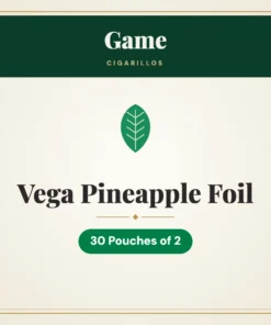 Game Vega Pineapple Foil Cigarillos – 30 Pouches of 2