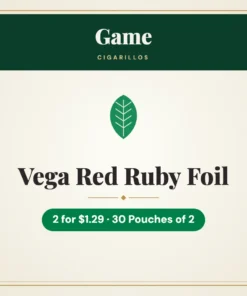 Game Vega Red Ruby Foil Cigarillos 2 for $1.29 – 30 Pouches of 2